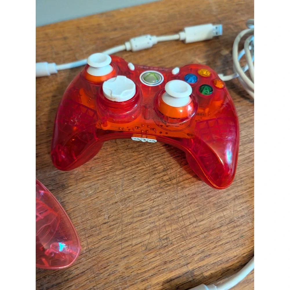 Lot of 2 PDP Rock Candy Xbox 360 Wired Controllers Red Pink PC Tested WORKS